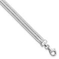 thumbnail image 1 of Finest Gold Sterling Silver Rhodium-Plated Polished Multi-Strand with 1.25 in. Extension 6.75 in. Bracelet, 1 of 1