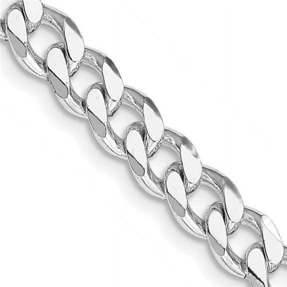 Finest Gold Sterling Silver Rhodium-plated 7 mm Curb Chain