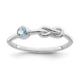 thumbnail image 1 of Finest Gold Sterling Silver Rhodium-plated Polished Infinity Aquamarine Ring, Size 6, 1 of 1