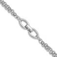 thumbnail image 1 of Finest Gold Sterling Silver Rhodium-pltd Double Chain with 2 Oval Links 7.75 in. Bracelet, 1 of 1