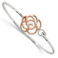 thumbnail image 1 of Sterling Silver Rose-tone Polished Flower Bangle QB1135, 1 of 2
