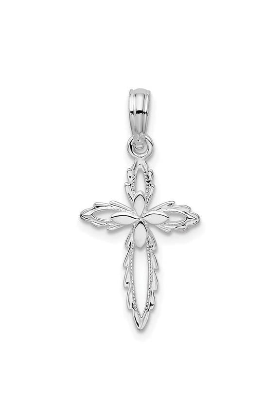 Sterling Silver Scalloped Edge Cut-Out Cross Pendant