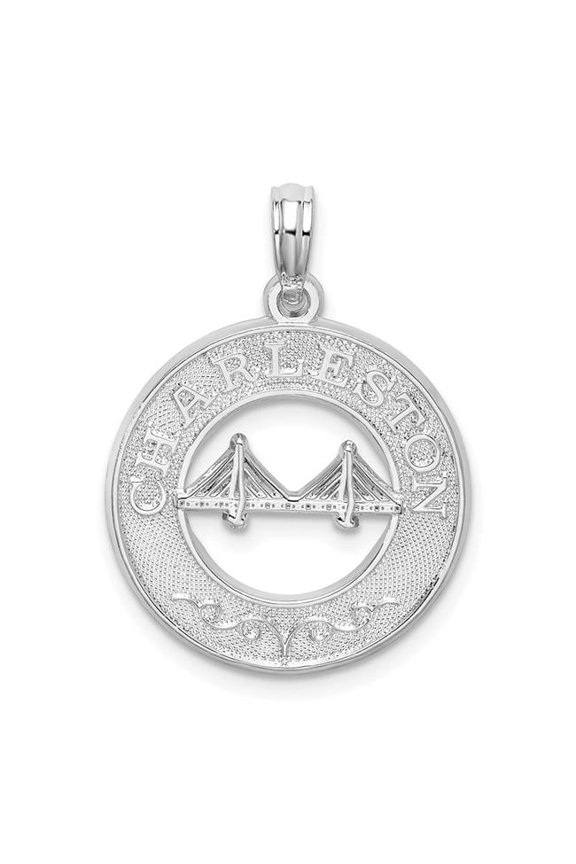 Sterling Silver Textured Charleston Bridge Pendant