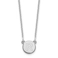 thumbnail image 1 of Finest Gold10XNA722W-R 10K White Gold Tiny Circle Block Initial Letter R Necklace, 1 of 1