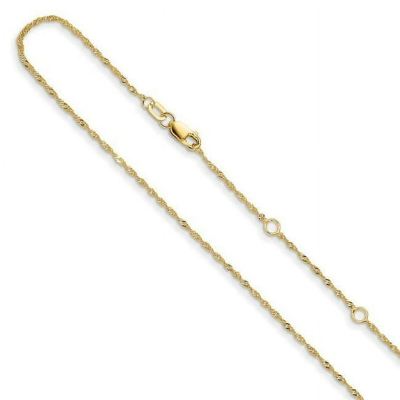 Finest Gold1370-16-2 14K Yellow Gold Leslies 1.25 mm Singapore 1 in. Plus 1 in. Adjustable Chain