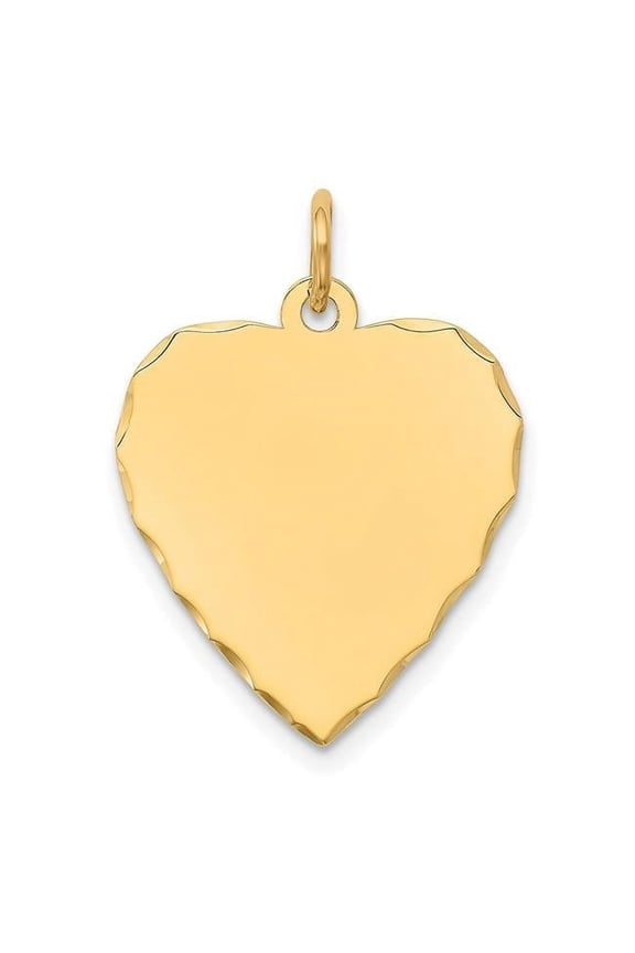 FJC Finejewelers 14k Yellow Gold Etched .013 Gauge Engravable Heart Disc Charm