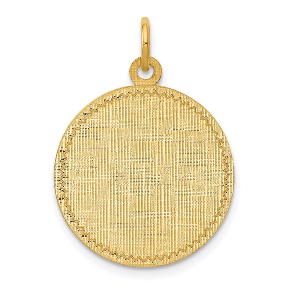 14k Patterned .013 Gauge Circular Engravable Disc Charm XM264/13