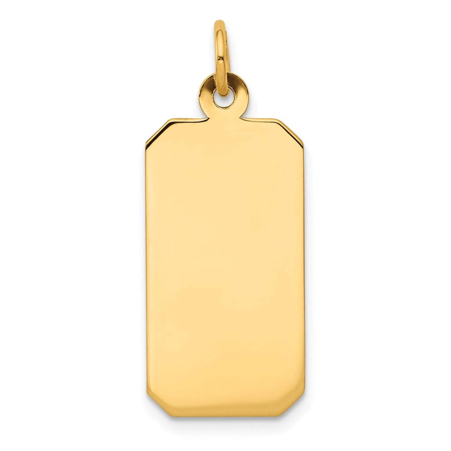 Finest GoldXM293-09 14K Yellow Gold Plain 0.009 Gauge Engravable Rectangular Disc Charm