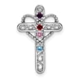 thumbnail image 1 of Finest GoldXMP6-4 14K White Gold Polish Filigree 4-Stone Mothers Cross Pendant Mounting, 1 of 5