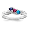 thumbnail image 1 of Finest GoldXMR10-3W-7 14K White Gold Polished 3-Stone Mothers Ring Mounting - Size 7, 1 of 5