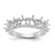 Finest GoldXMRW52-6 14K White Gold 6 Stone Family Mounting Ring, Size 7