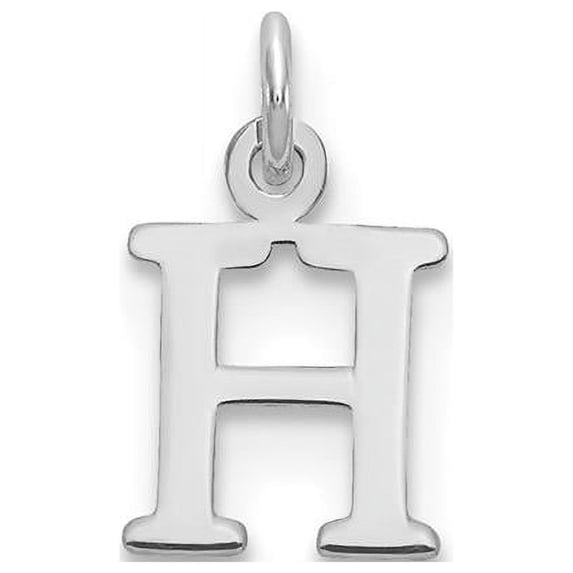 Finest GoldXNA1160SS-H Sterling Silver Rhodium-Plated Letter H Initial Charm