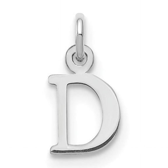 14k White Gold Cut-Out Letter D Initial Design Charm Pendant