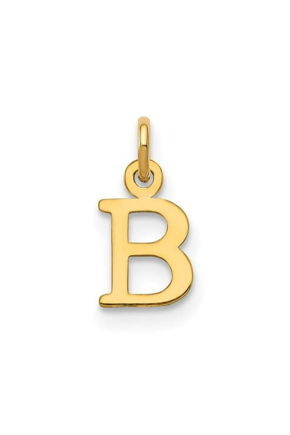 14k Yellow Gold Polished Finish Cut-Out Letter B Initial Design Charm Pendant