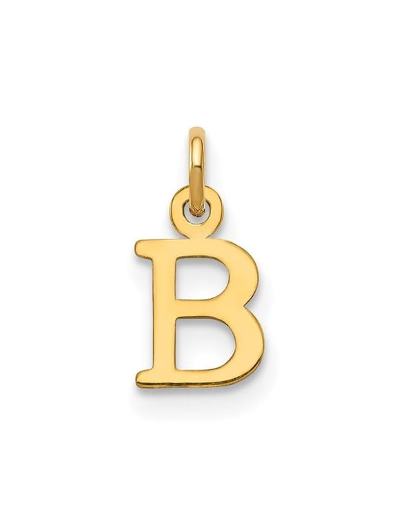 14k Yellow Gold Cutout Letter B Initial Pendant