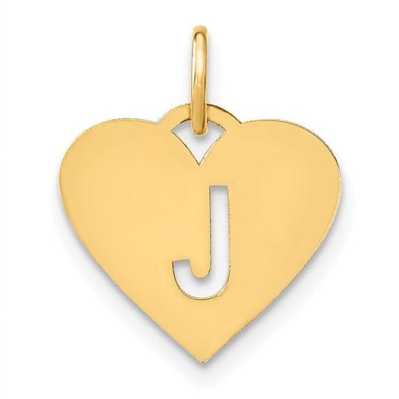 14k Yellow Gold Initial Letter J Initial Charm