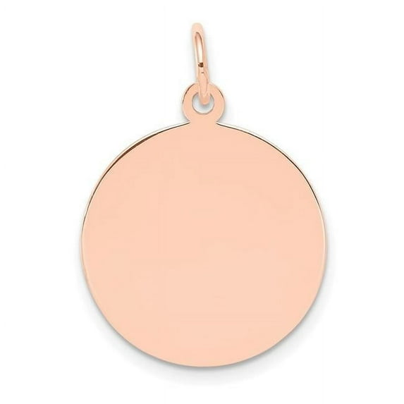 Finest GoldXRM136-18 14K Rose Gold Plain 0.018 Gauge Circular Engraveable Disc Charm