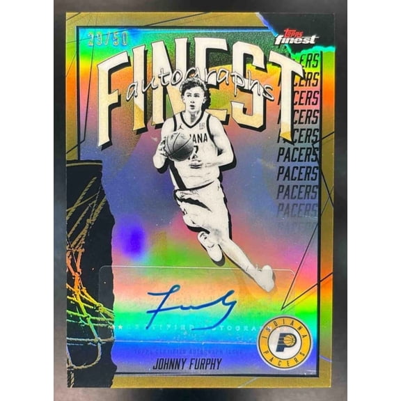 Topps Finest Johnny Furphy Indiana Pacers Auto Finest Autographs Gold Refractor #FAU-JF Basketball Card