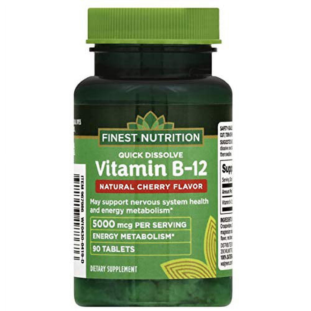 Finest Nutrition B12 5000mcg, Quick Dissolve Tablets, Cherry 90 ea