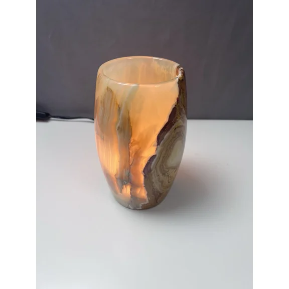 Finest Onyx Oval Lamp 5x8 Inch Corded Switch E12 Bulb Home Decor Light