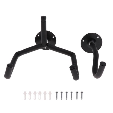 Finest Wall Mount hanger Guitars Bass Horizontal Wall Mount Holder Mandolins Banjo Stand Support, Black