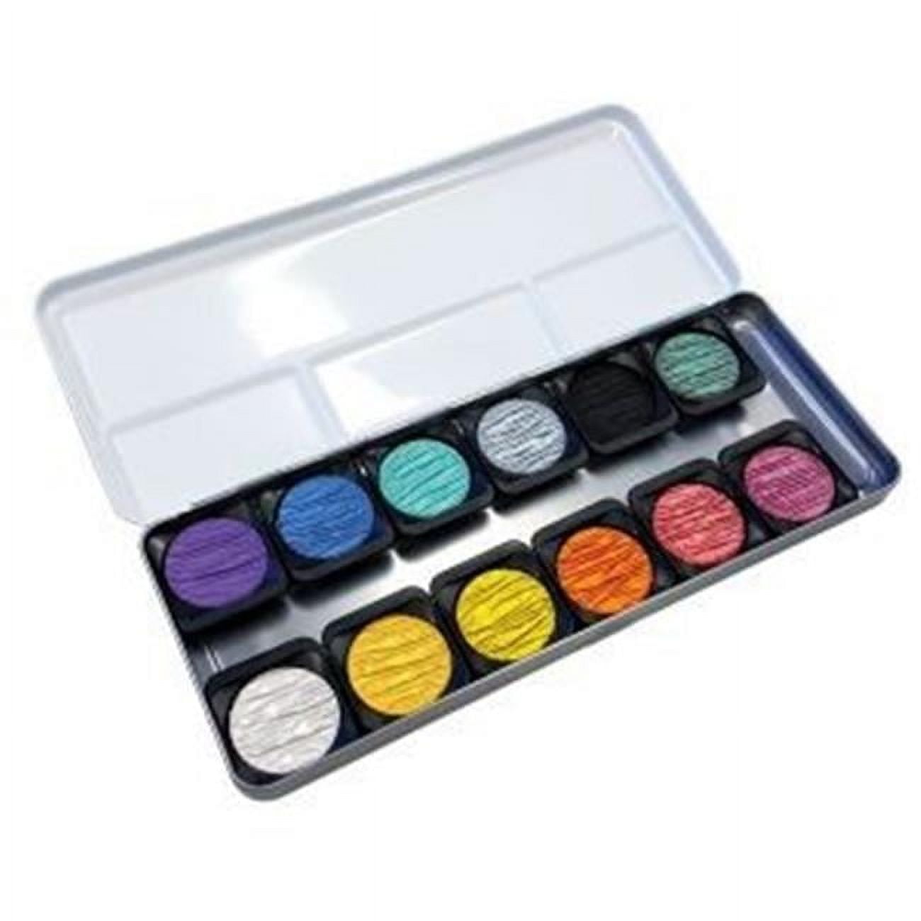Iridescent Watercolor Paint Set, 12 Metallic Pearl Colors