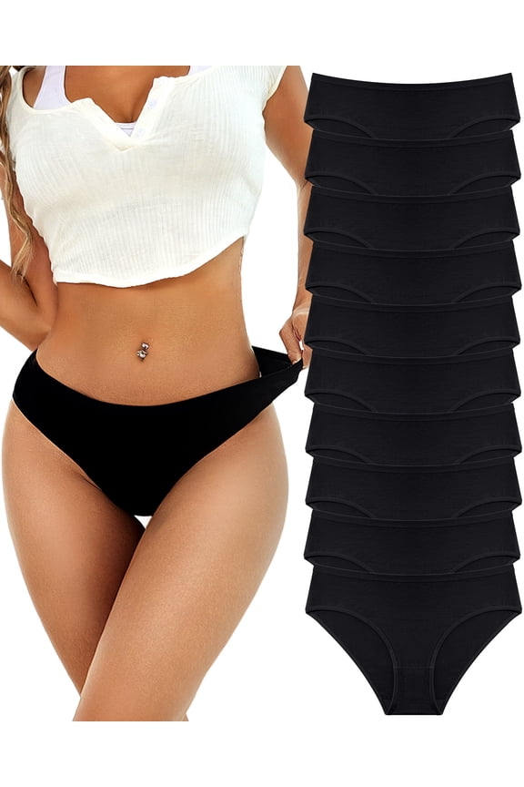 10 Pack Cotton Underwear for Women Hipster Panties Cheeky Soft Ladies Bikini Underwear L