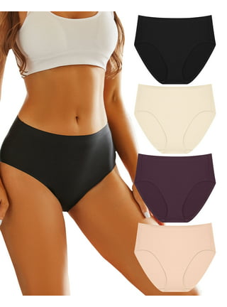Finetoo 5 Pack Plus Size Underwear for Women Seamless Hi-Cut Panties Soft  Stretch Invisible No Show Briefs M-3XL