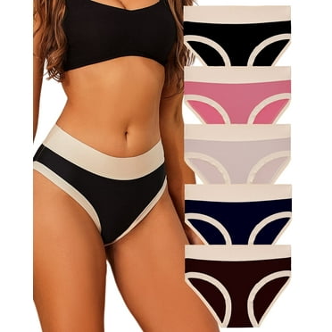 Finetoo 5 Pack High Waisted Underwear for Women Tummy Control Panties Seamless Hi-Cut Panty Soft Stretch Invisible No Show Briefs M-3XL