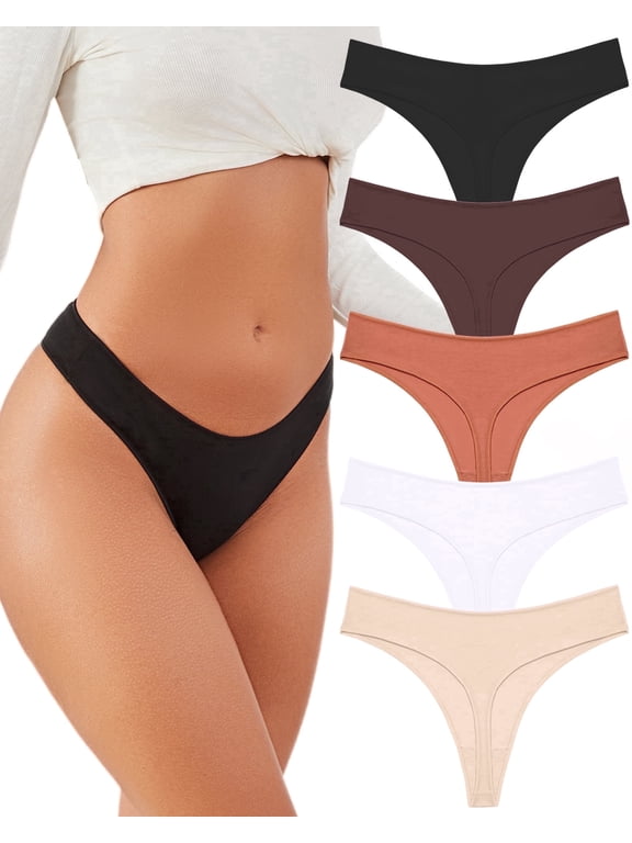 5 pack Cotton Underwear for Women Thongs for Women Panties S