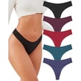 thumbnail image 1 of Finetoo 5 pack Cotton Underwear for Women Thongs for Women Panties S, 1 of 6