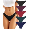 thumbnail image 1 of Finetoo Cotton Underwear for Women High Cut Hipster Womens Cheeky Bikini Panties 5 Pack S, 1 of 6