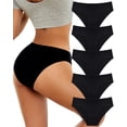 thumbnail image 1 of Finetoo Cotton Underwear for Women Hipster Breathable Panties Cheeky Stretch Soft Ladies Bikini Underwear 5 Pack M, 1 of 6
