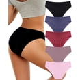 thumbnail image 1 of Finetoo Cotton Underwear for Women Hipster Breathable Panties Cheeky Stretch Soft Ladies Bikini Underwear 5 pack XXL, 1 of 6