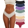 thumbnail image 1 of Finetoo Cotton Underwear for Women Lace Hipster Panties Low Rise Breathable Brazilian Womens Cheeky 8 Pack S-XL, 1 of 6