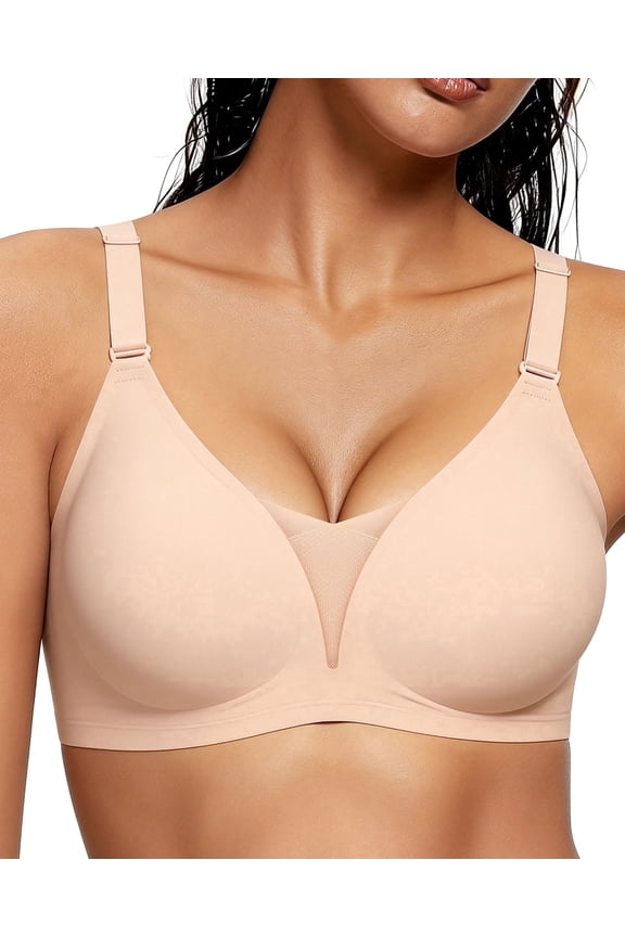 Seamless Bras for Women Full Coverage Adjustable Wireless Lace Bra