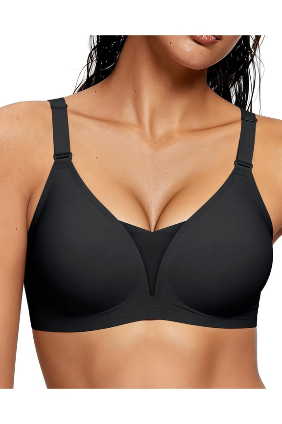 Seamless Bras for Women Full Coverage Adjustable Wireless Lace Bra