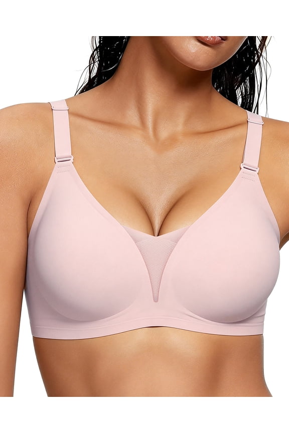 Seamless Bras for Women Full Coverage Adjustable Wireless Lace Bra