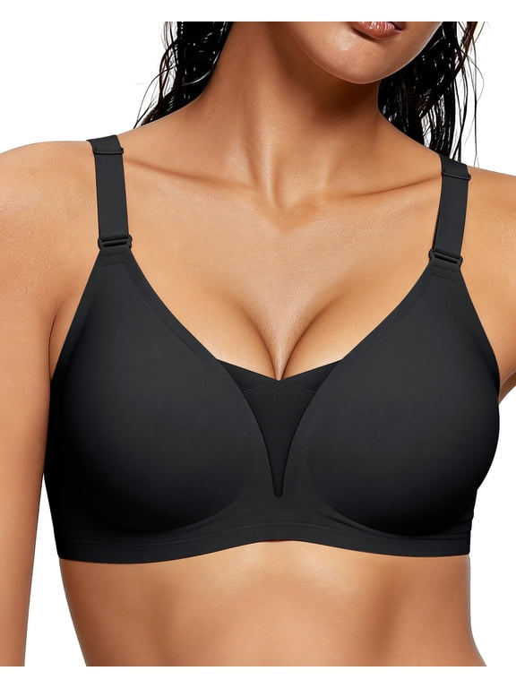 Seamless Bras for Women Full Coverage Adjustable Wireless Lace Bra