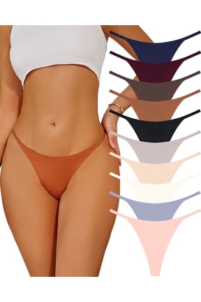 Seamless G-string Thong for Women - No Show Thong Underwear Stretch Breathable Low Rise Panties 10 Pack