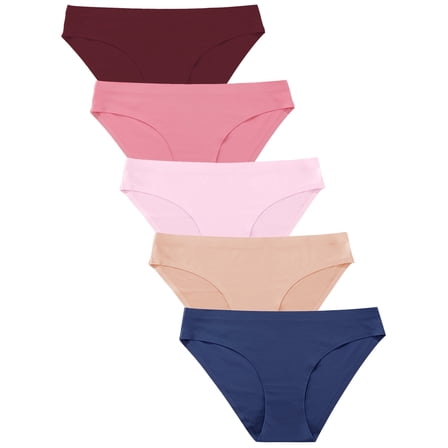 Finetoo Seamless Underwear For Women No Show Stretch Bikini Panties Soft Hipster Briefs XS-XL 5 Pack