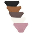 thumbnail image 1 of Finetoo Seamless Underwear For Women No Show Stretch Bikini Panties Soft Hipster Briefs XS-XL 5 Pack, 1 of 5