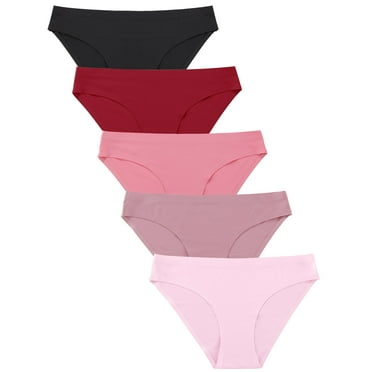 Finetoo Seamless Underwear For Women No Show Stretch Bikini Panties Soft Silky Invisible Hipster Briefs XS-XL 5 Pack
