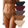 thumbnail image 1 of Finetoo Seamless Underwear for Women No Show Hipster Bikini Panties Low Rise Cheeky Breathable Soft Invisible Briefs XS-XL 5 Pack, 1 of 5