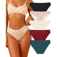 thumbnail image 1 of Finetoo Seamless Underwear for Women No Show Hipster Bikini Panties Low Rise Cheeky Breathable Soft Invisible Briefs XS-XL 5 Pack, 1 of 5