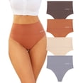 thumbnail image 1 of Finetoo Tummy Control Shapewear Thongs for Women High Waisteded Body Shaper Underwear No Show Panties 4 Pack S-3XL, 1 of 5