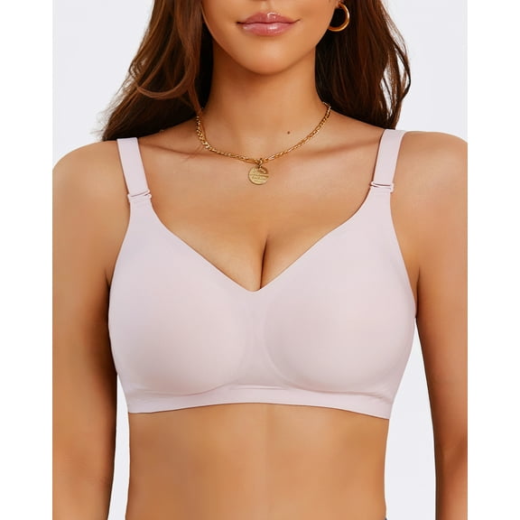 Finetoo Womens Wireless Bras Comfortable Push Up Bra Seamless No Underwire Bra Full Support Lift Bralette Everyday Regular and Plus Size