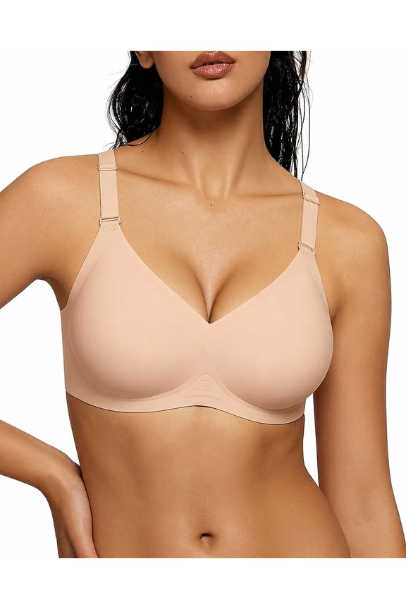 Womens Wireless Bras Comfortable Push Up Bra Seamless No Underwire Bra Full Support Lift Bralette Everyday Regular and Plus Size