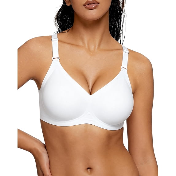 Finetoo Womens Wireless Bras Comfortable Push Up Bra Seamless No Underwire Bra Full Support Lift Bralette Everyday Regular and Plus Size