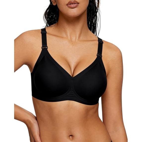 Finetoo Womens Wireless Bras Comfortable Push Up Bra Seamless No Underwire Bra Full Support Lift Bralette Everyday Regular and Plus Size